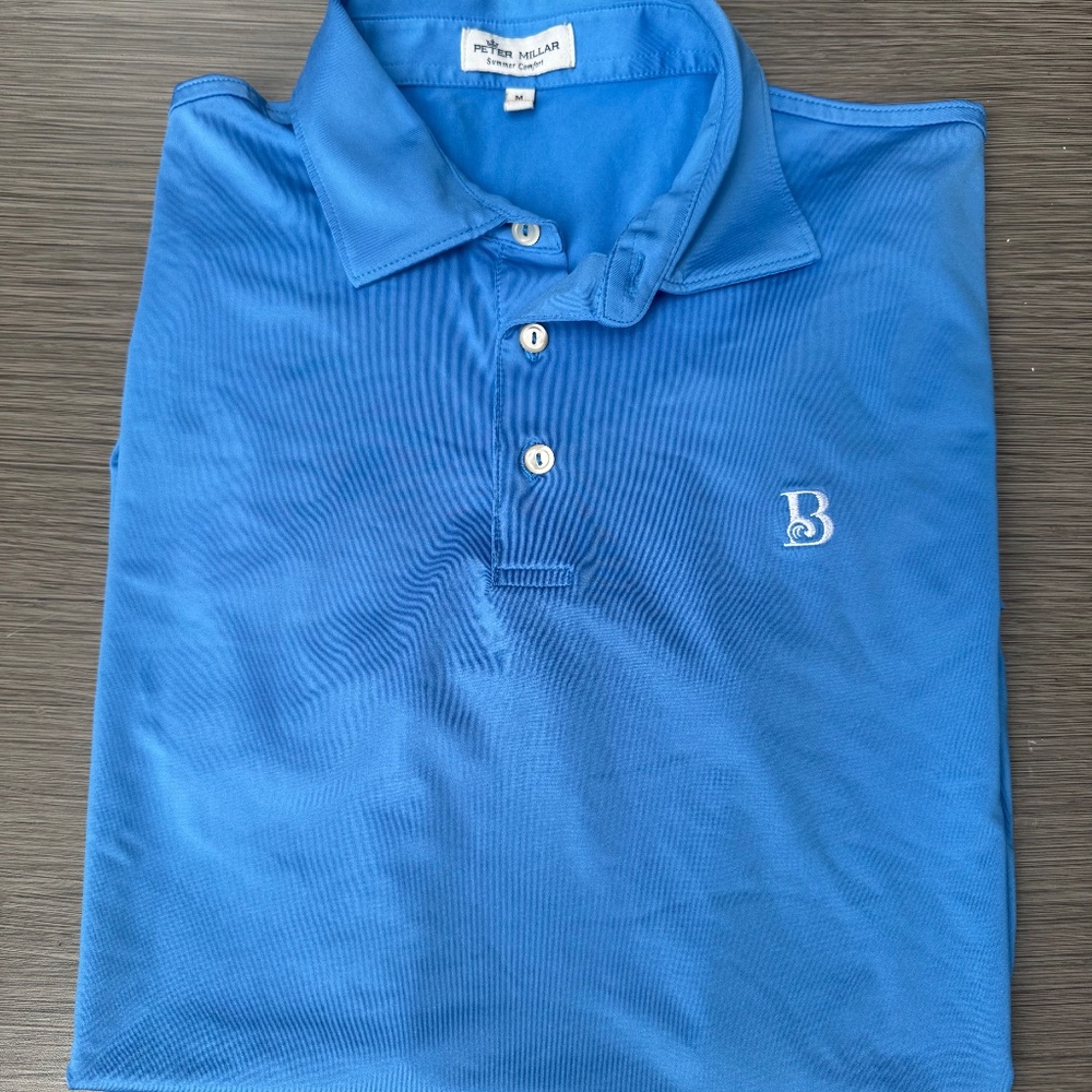 Peter Millar Mens Size M Blue The Breakers Polo Shirt Short Sleeve